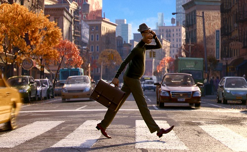 Man crossing street on zebra crossing