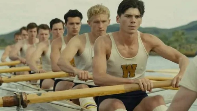 The 8 man crew rowing in George Clooney's The Boys in the Boat
