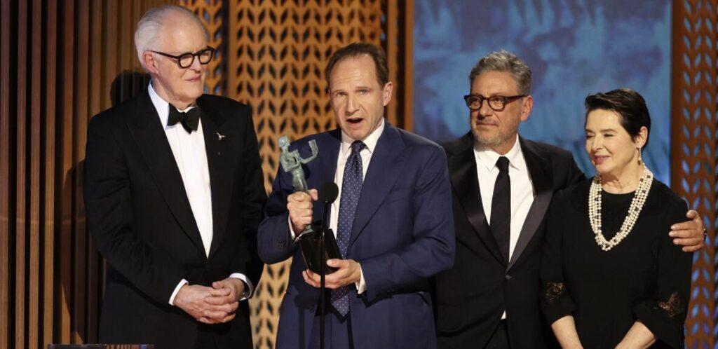 The Conclave team accepting their SAG award