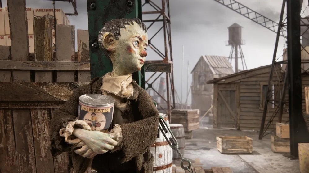 A boy with a stolen can of fruit from the docks from the Best Animated Short Oscar nominee The Girl Who Cried Pearls.