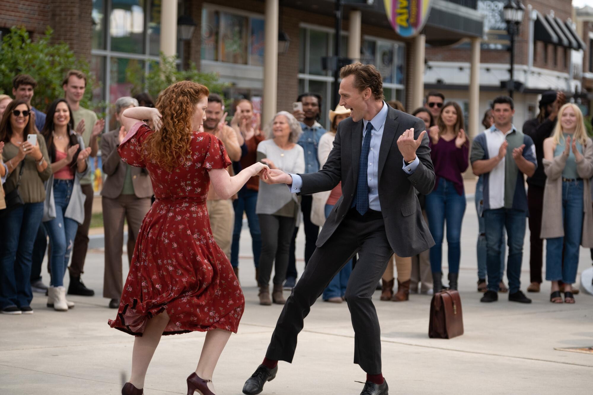 Chuck and Janice dance in the street in The Life of Chuck