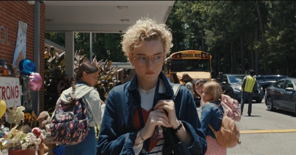 Julia Garner as a schoolteacher under suspicion in Weapons