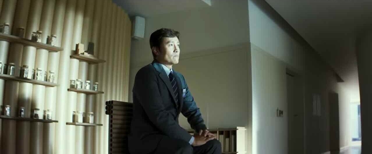 Man-soo (Lee Byung-hun) in a job interview in No Other Choice.