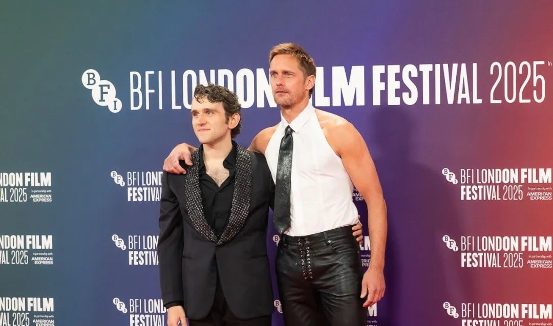 Harry Melling and Alexander Skarsgård attending the LFF Gala screening of Pillion