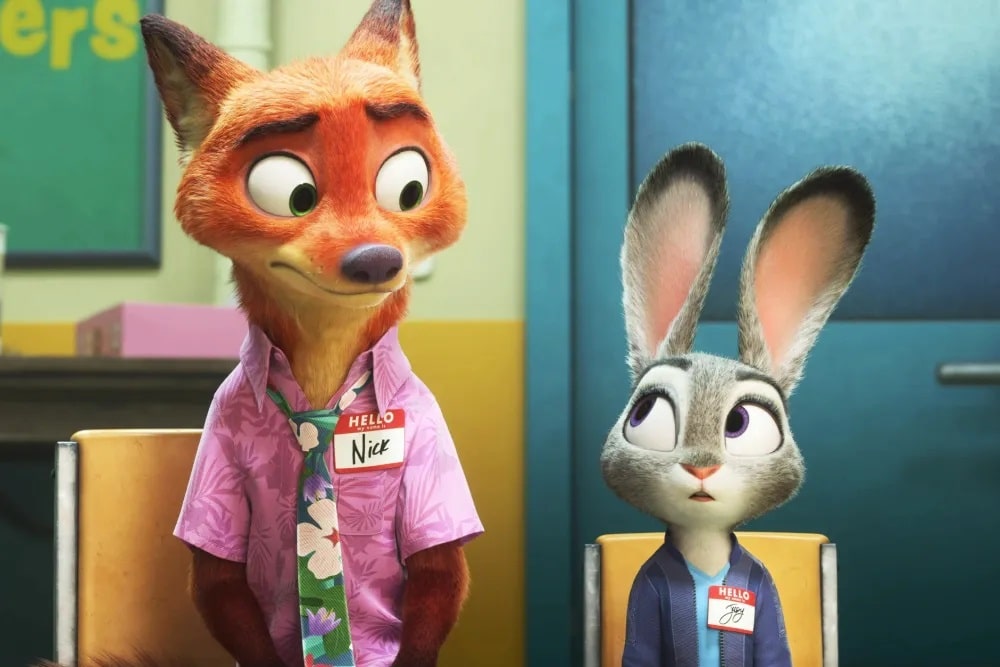 Nick Wilde (Jason Bateman) and Judy Hopps (Ginnifer Goodwin) in Zootropolis 2 (or Zootopia 2 in the US)