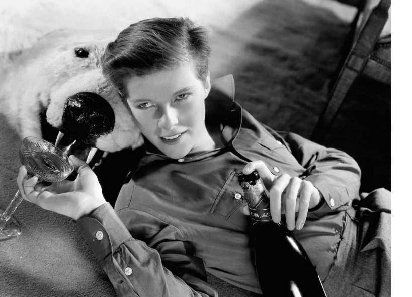 Kathryn Hepburn posing as a man - Sylvester - in the film Sylvia Scarlett  - from the book Box Office Poison by Tim Robey.